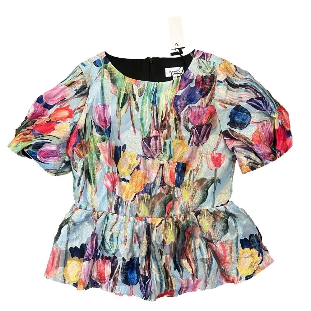 MILLY Bennet Peplum Blouse M